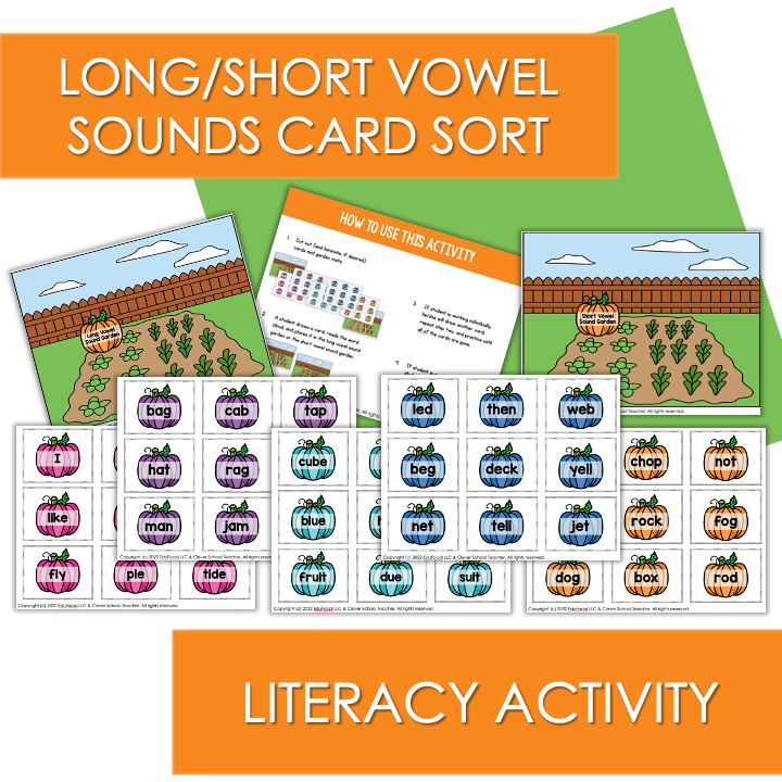 Preview of Long/Short Vowel Sounds Card Sort