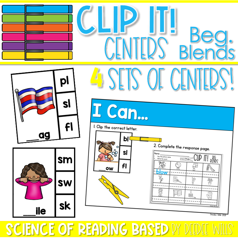 Preview of Clip It Centers Beginning Blends