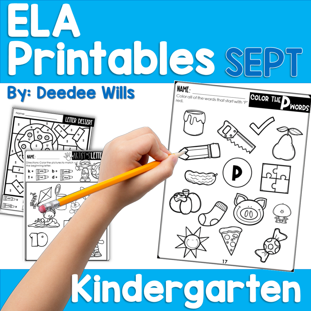 Preview of Kinder ELA Printables