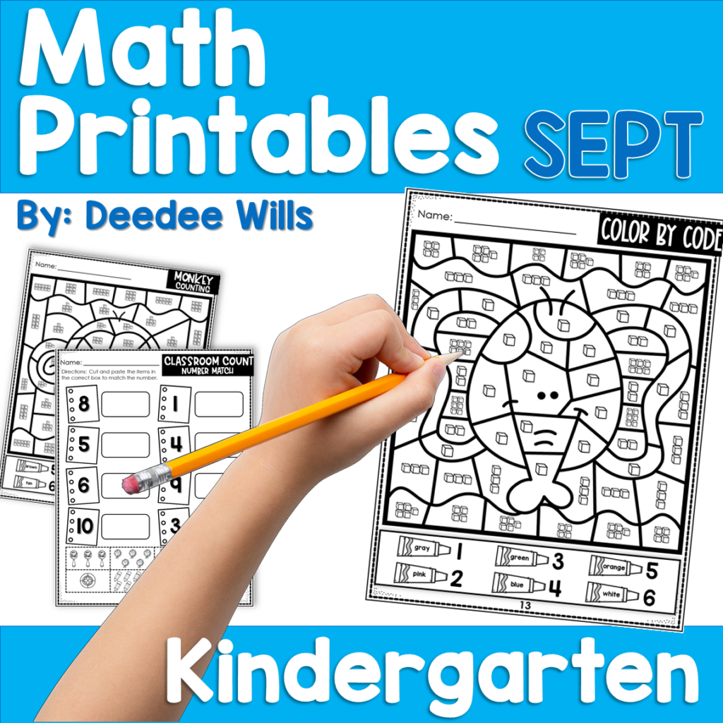 Preview of Kindergarten Math Printables – September