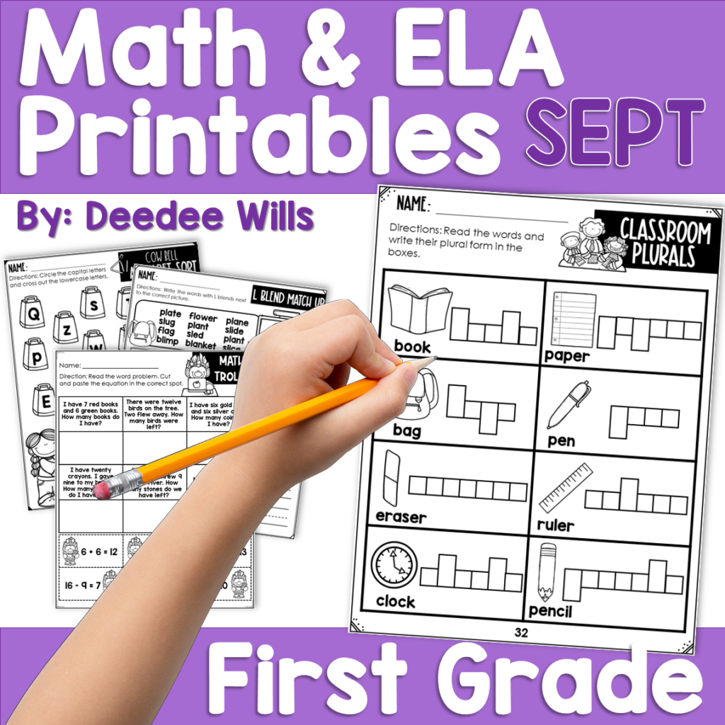 Preview of First Grade Math ELA