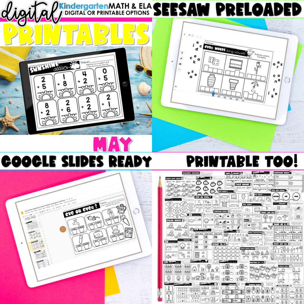 Preview of Kindergarten Digital Printables – May