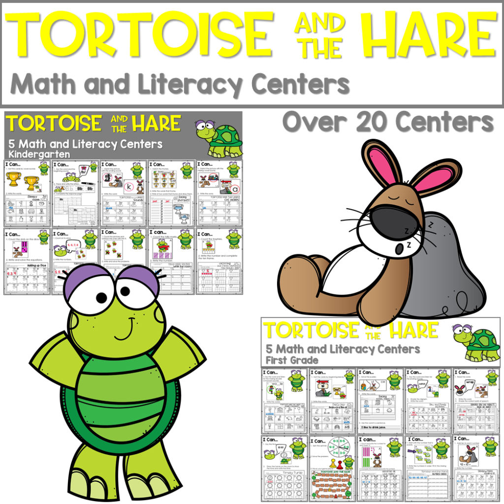 Preview of Tortoise and The Hare Kindergarten Bundle