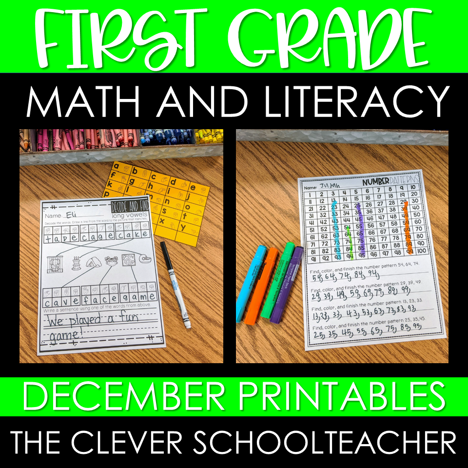First Grade Math and ELA Printables