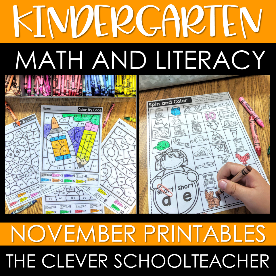 Kindergarten Math and ELA Printables
