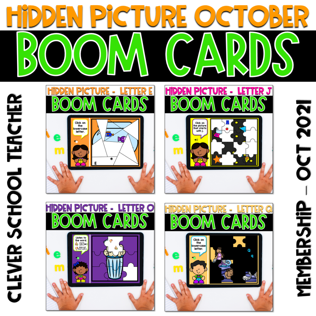 Preview of ELA Boom Cards – Kindergarten – October