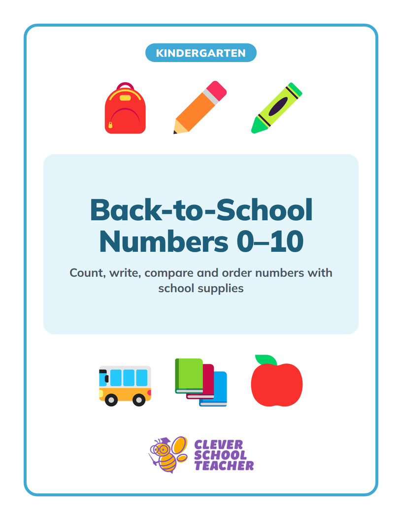 Cover of Back-to-School Numbers 0–10