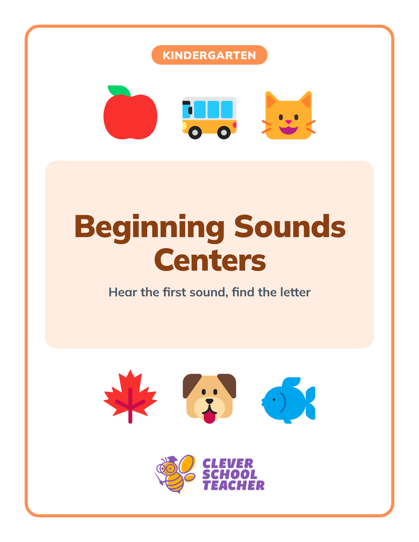 Cover of Beginning Sounds Centers