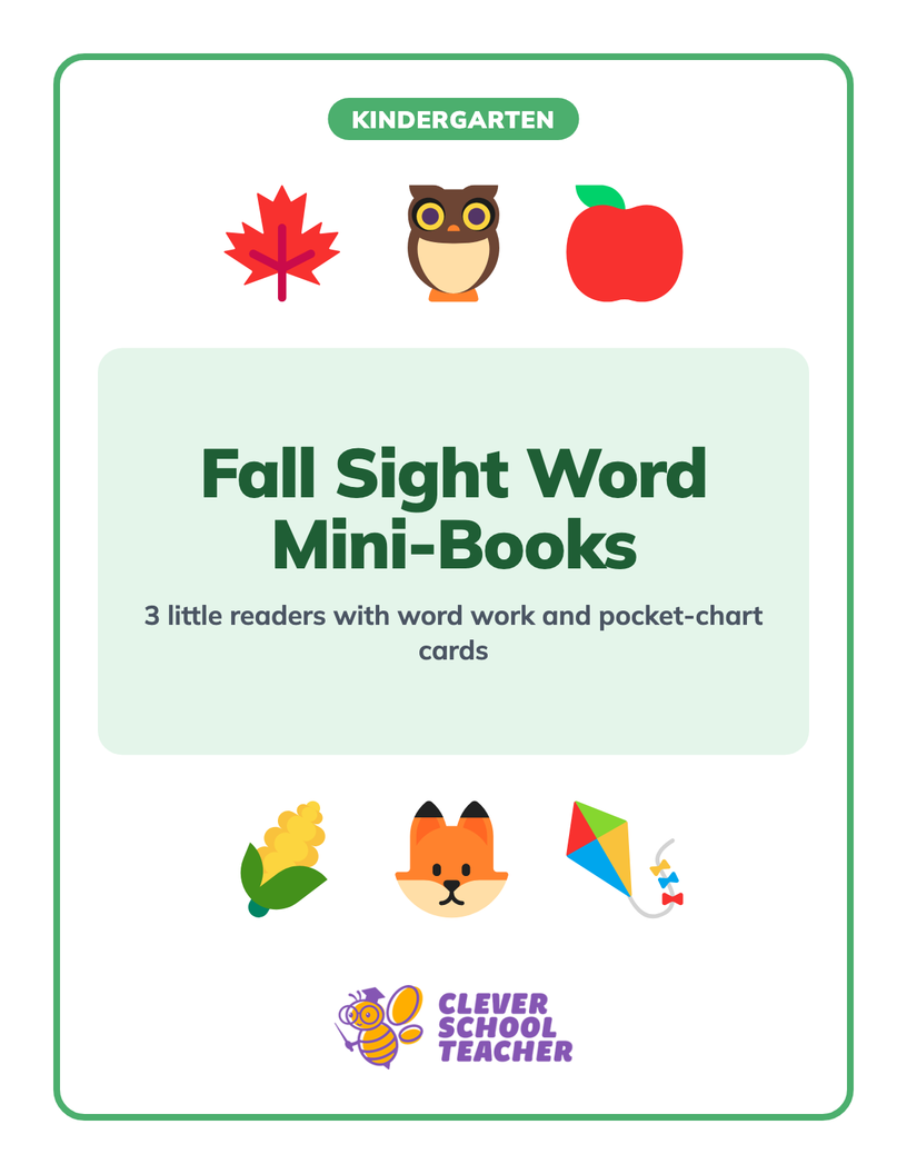 Cover of Fall Sight Word Mini-Books