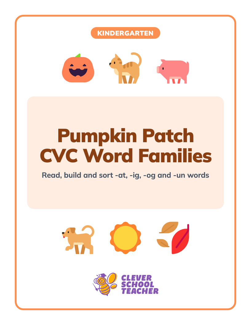 Cover of Pumpkin Patch CVC Word Families