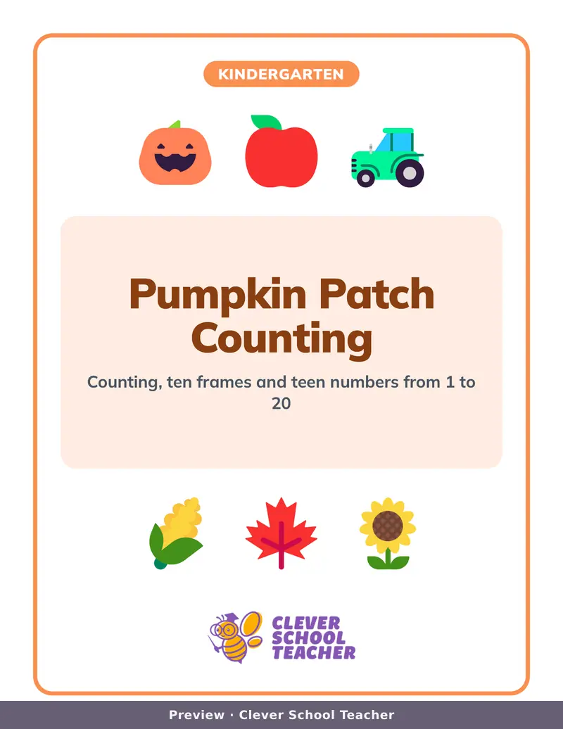Pumpkin Patch Counting 1-20, Page 1 of 21